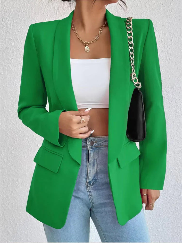 Korean Popular Pink New Outerwear Women 2024 Fashion Female Spring Jacket Casual Long Sleeve Black Blazer Coats