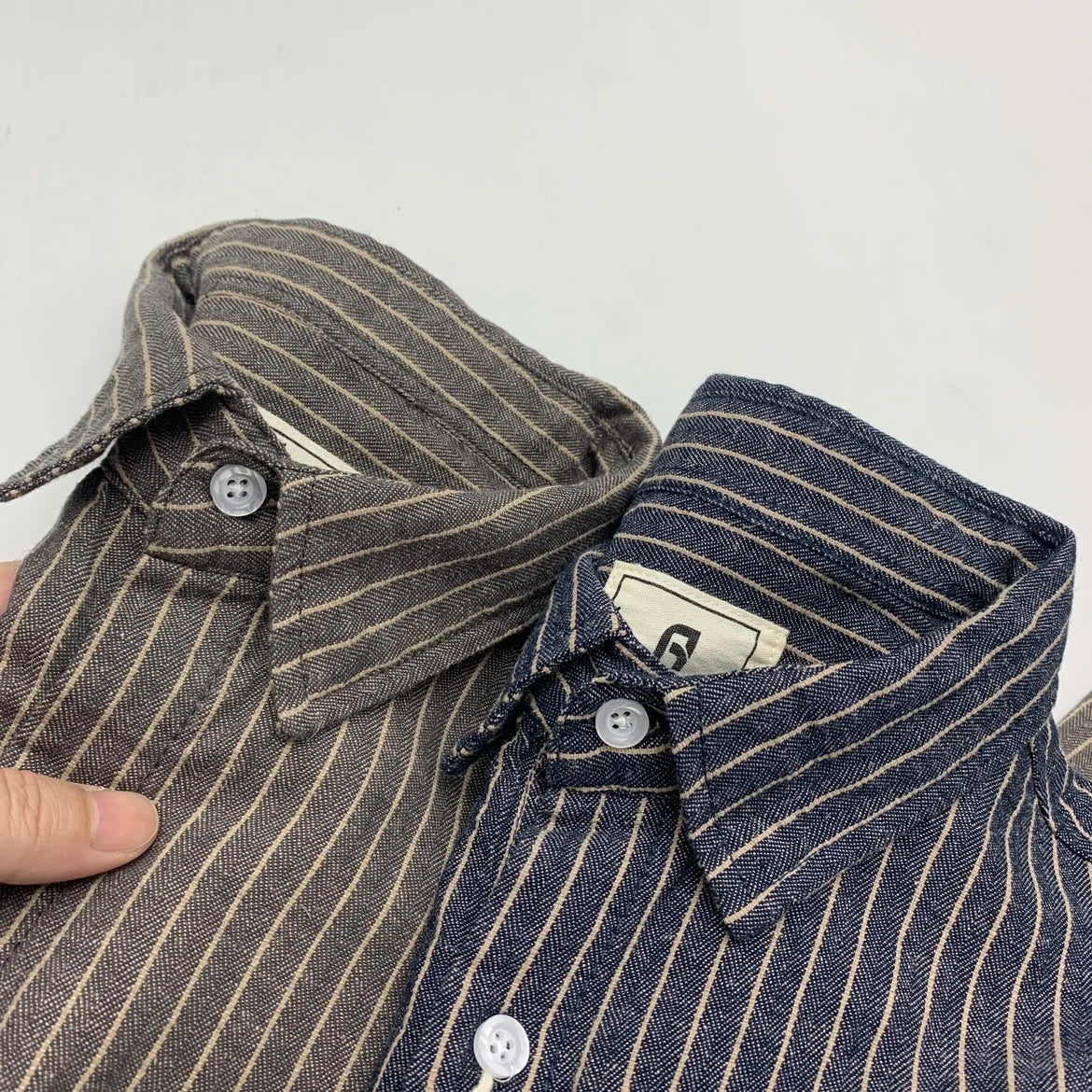 55% Linen 45% Cotton Vintage Striped Shirts for Men American Casual Retro Loose Blouses 2024 Spring Autumn Long Sleeve Male Tops