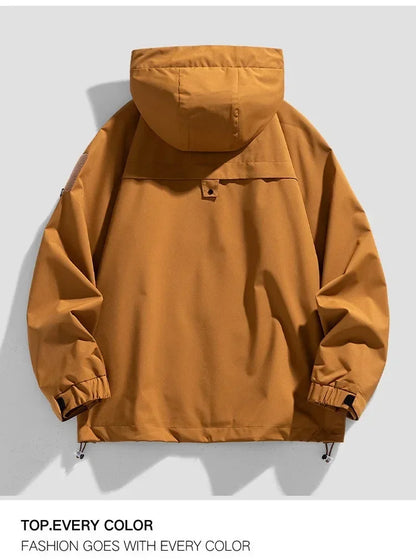 Spring Autumn Men's Jacket Casual Hooded Windproof Outwear Camping Hiking Climbing Outdoor Jackets Male Trendy Streetwear