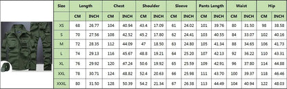 Summer Sets Mens Outdoor Breathable Multiple Pockets Combat Long Sleeve Shirts Cargo Pants Suits Male