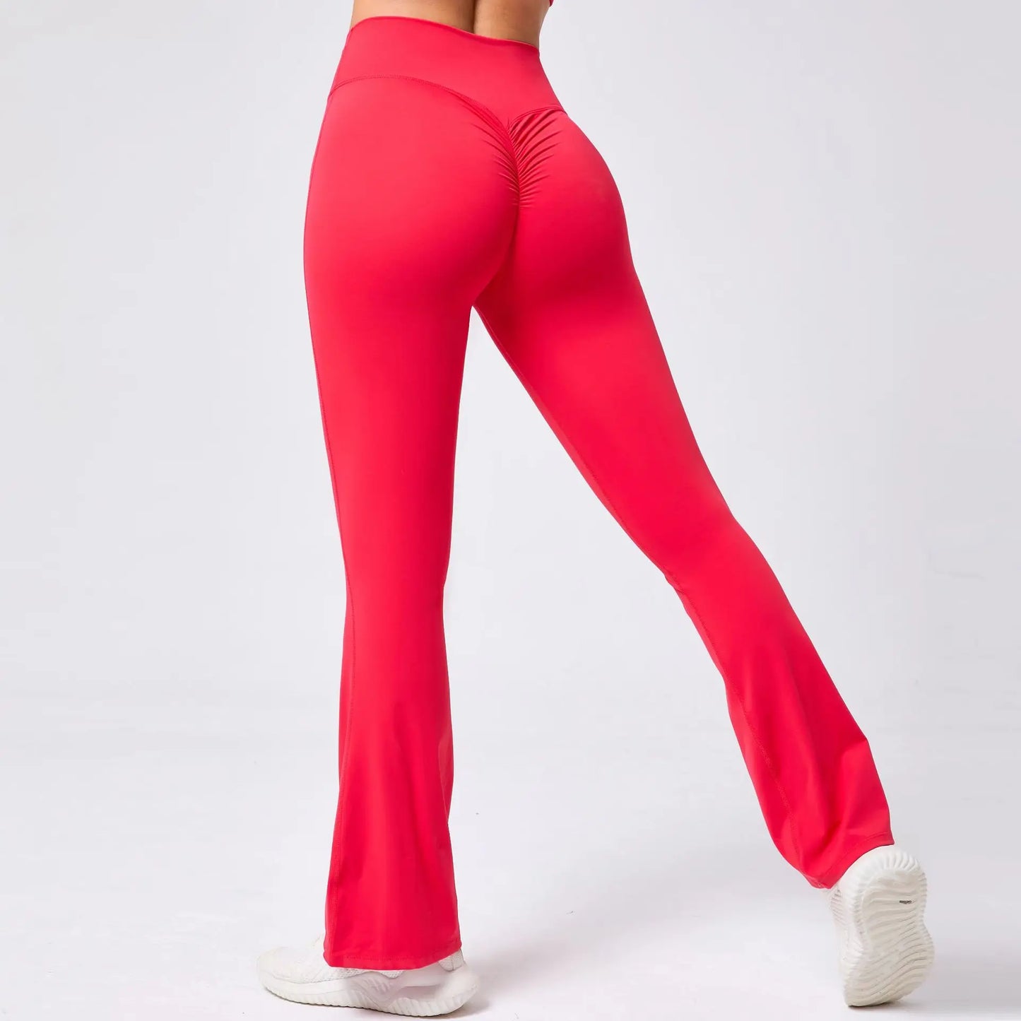 High Waist Sporty Flare Leggings Trousers Women Trends Scrunch Bum Leggings for Fitness Yoga Pants Gym Tights Push Up Red Black