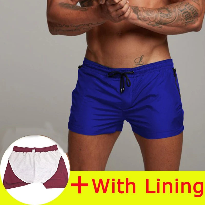 New Summer Board Shorts Mens Swim Beach Shorts Boxer Swimming Trunks Men Swimsuit Board Short Swimming De Bain Femme