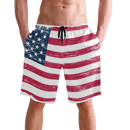 USA UK National Flag Graphic Men Board Shorts 3D Printed Short Pants Casual Hawaii Surf Swim Trunks Bikini Sunny Beach Swimsuit