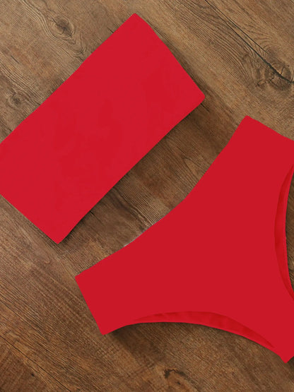 Bikini Swimwear Swimsuit Women Print High Waist Bikini Set Back Cross Bandeau Bathing Suit Female Beach Wear Biquini