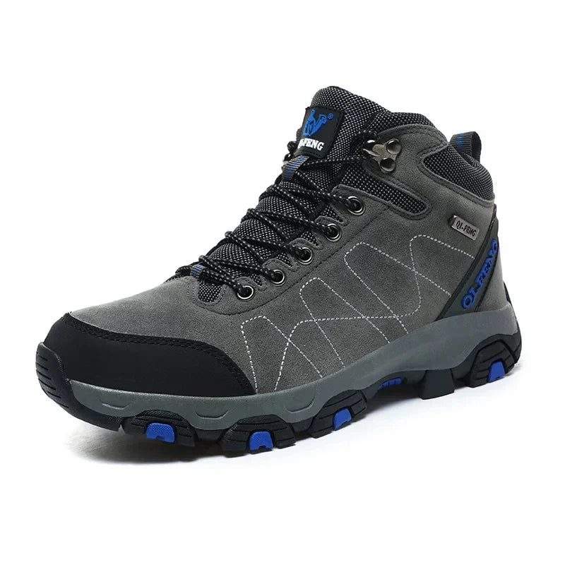 Couples Winter High Top Hiking Shoes Warm Cotton Fleece Outdoor Casual Shoes Large Size Comfortable Breathable Trekking Boots