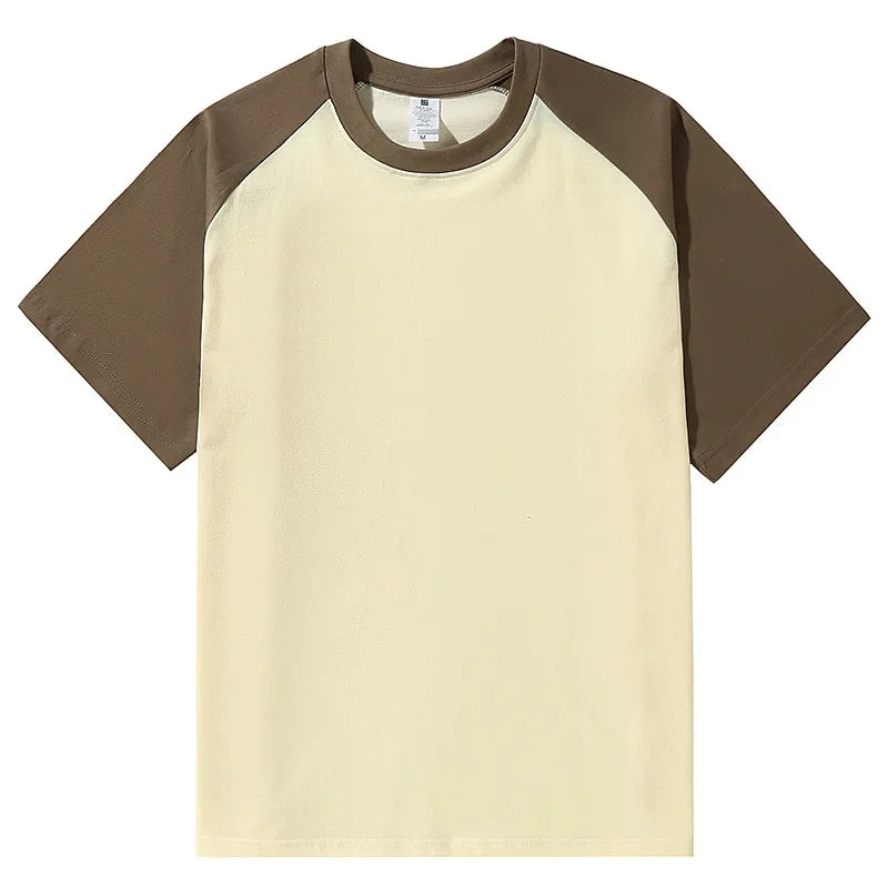 Brand New 220g Men's T-shirts Heavy-Duty Pure Cotton Shoulder-Plugged Short-Sleeved Men T Shirt Color Bottoming Man Tee Shirt