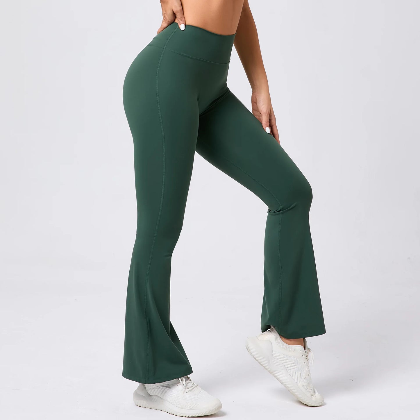 High Waist Sporty Flare Leggings Trousers Women Trends Scrunch Bum Leggings for Fitness Yoga Pants Gym Tights Push Up Red Black