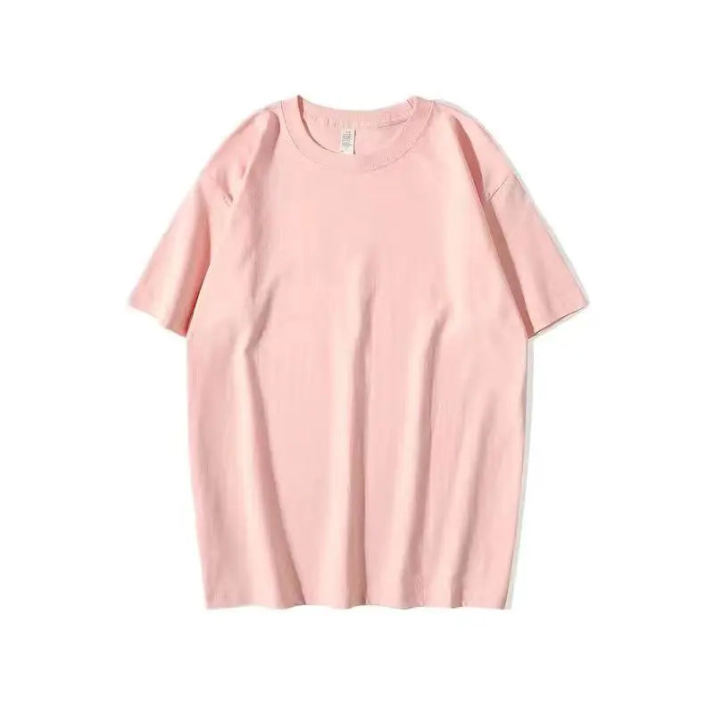 320g Cotton T Shirts Men Short Sleeved Heavyweight Summer Round Neck Loose Breathable Shirt for Men Women Basic Tees