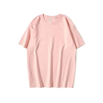 320g Cotton T Shirts Men Short Sleeved Heavyweight Summer Round Neck Loose Breathable Shirt for Men Women Basic Tees