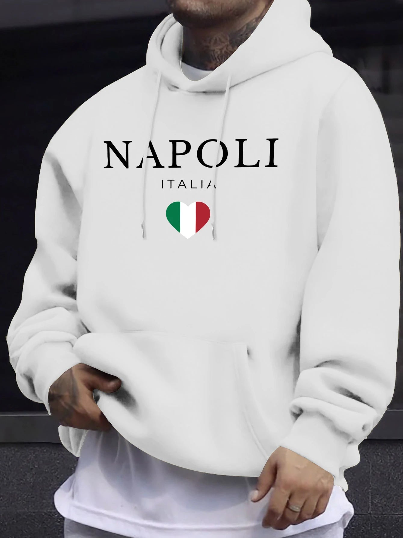 Napoli Italia Letter And Flag Print 12 Color Top Man'S Autumn Casual Pullovers Street Warm Sweatshirt All-Match Commute Hoodie