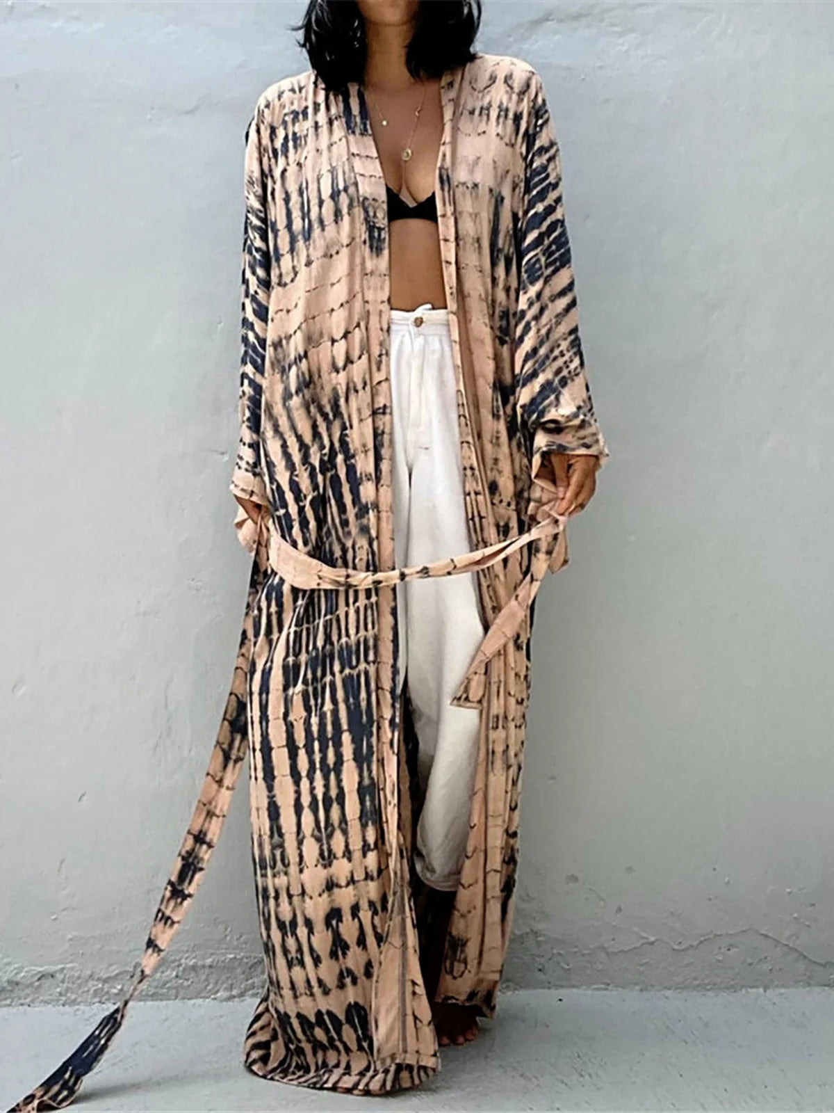 New 11 Colors Printed Long Sleeve With Belt Tunic Beach Cover Up Cover-ups Beach Dress Beach Wear Beachwear Female Women V4521