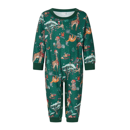 Christmas Pajamas Set for Family/Couples/Kids 2026 New Year's Costumes Allover Print Full Sleeve O Neck Sleepwear 2 Pieces Suit