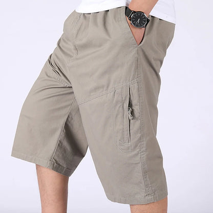 Loose Casual Men Cargo Shorts Summer Pants Elastic Waist Large Size Outdoor Jogging Sweatpants Trend Multi Pockets Short Pants