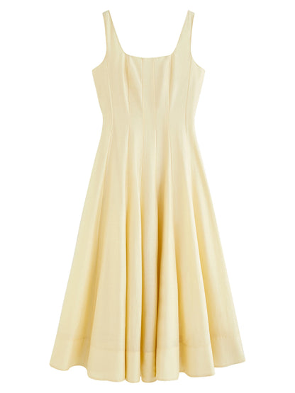 FSLE Three-dimensional Cutting High Waist Sleeveless Dress for Women 2025 Summer New Arrival Slimming Strappy Dress 25FS12099