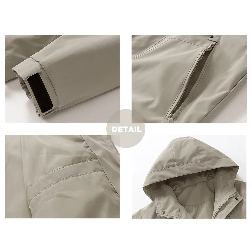 Spring Autumn Men's Jacket Casual Hooded Windproof Outwear Camping Hiking Climbing Outdoor Jackets Male Trendy Streetwear