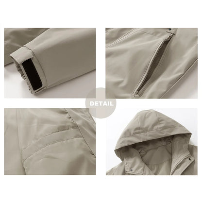 Spring Autumn Men's Jacket Casual Hooded Windproof Outwear Camping Hiking Climbing Outdoor Jackets Male Trendy Streetwear