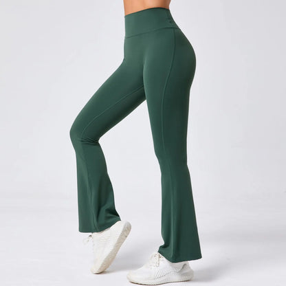 High Waist Sporty Flare Leggings Trousers Women Trends Scrunch Bum Leggings for Fitness Yoga Pants Gym Tights Push Up Red Black