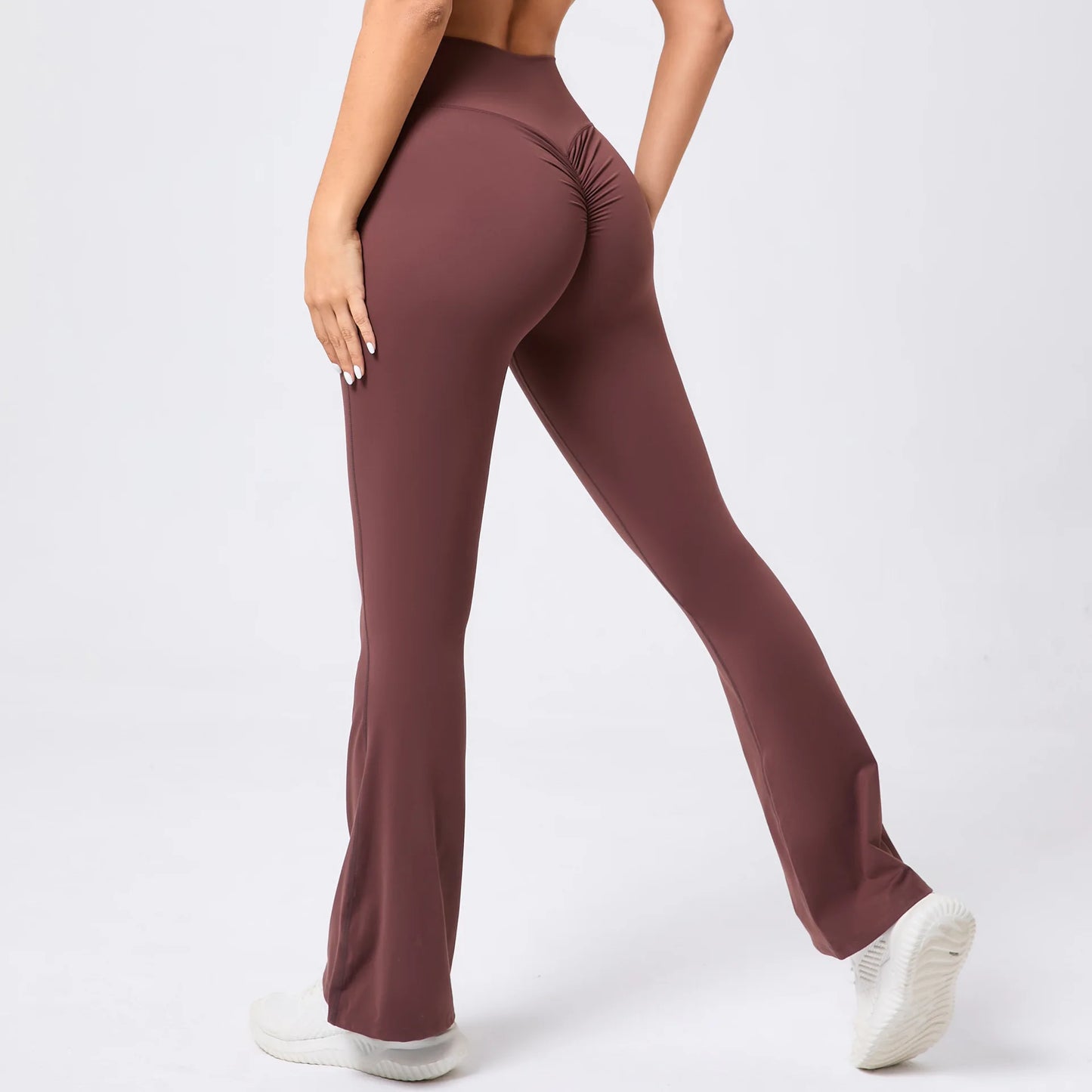 High Waist Sporty Flare Leggings Trousers Women Trends Scrunch Bum Leggings for Fitness Yoga Pants Gym Tights Push Up Red Black