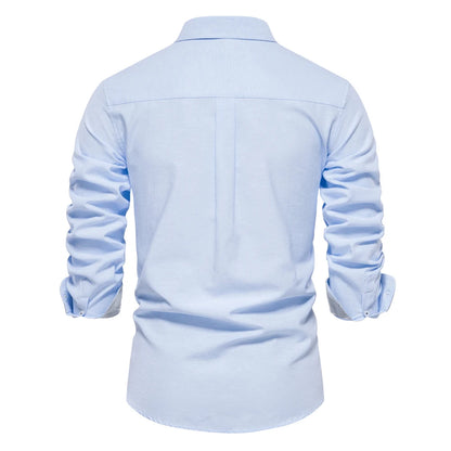 AIOPESON 2023 New Autumn Cotton Men's Oxford Shirt Long Sleeve Button Down Social Business Casual Shirts for Men