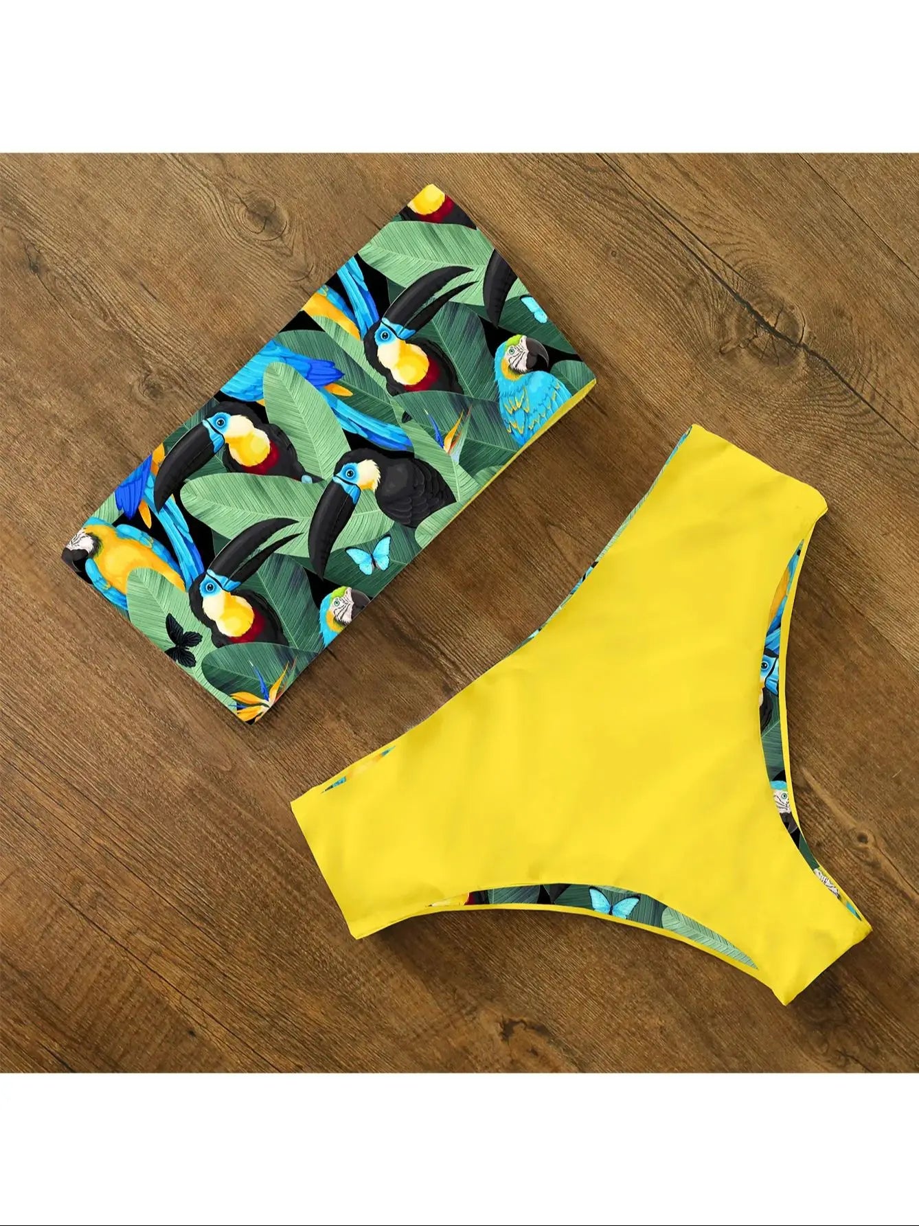 Bikini Swimwear Swimsuit Women Print High Waist Bikini Set Back Cross Bandeau Bathing Suit Female Beach Wear Biquini