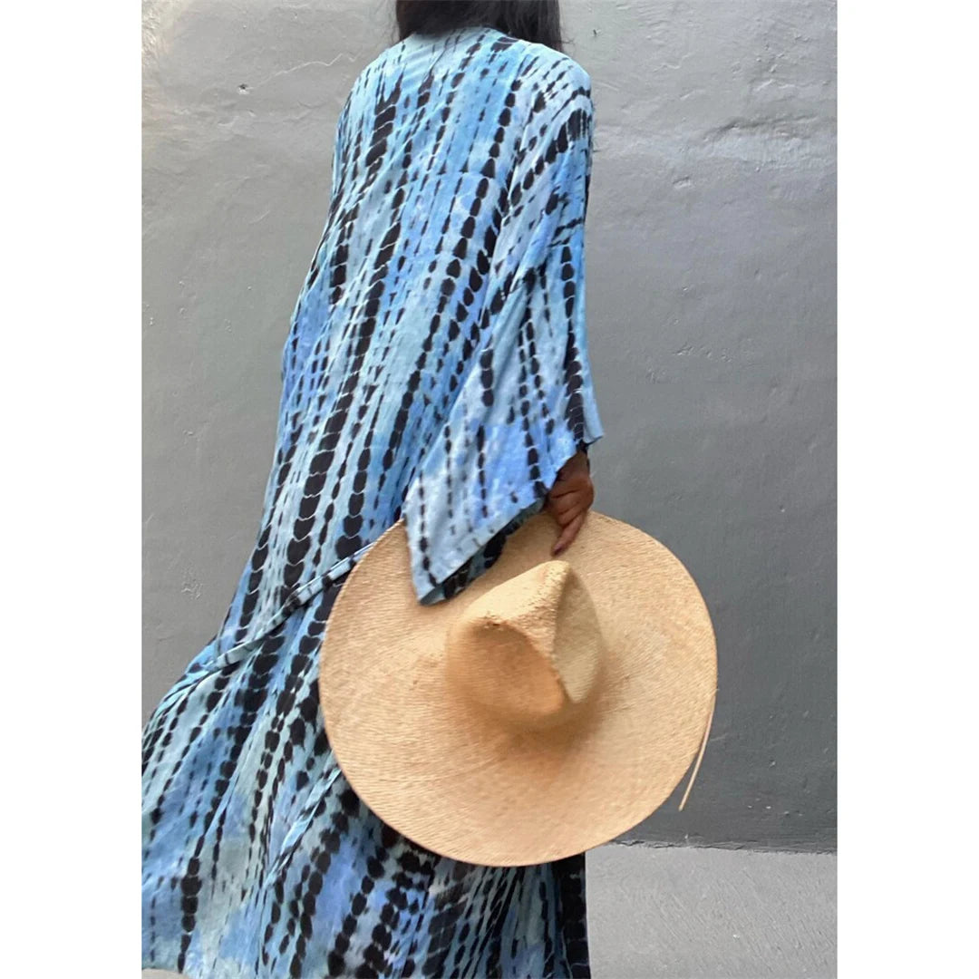 New 11 Colors Printed Long Sleeve With Belt Tunic Beach Cover Up Cover-ups Beach Dress Beach Wear Beachwear Female Women V4521