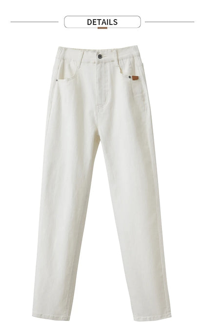 Amii 2025 Autumn Casual Slim Women Jeans Pants Elastic Waisted Cotton Jeans Tapered Fashion High Quality DenimTrousers 12541126