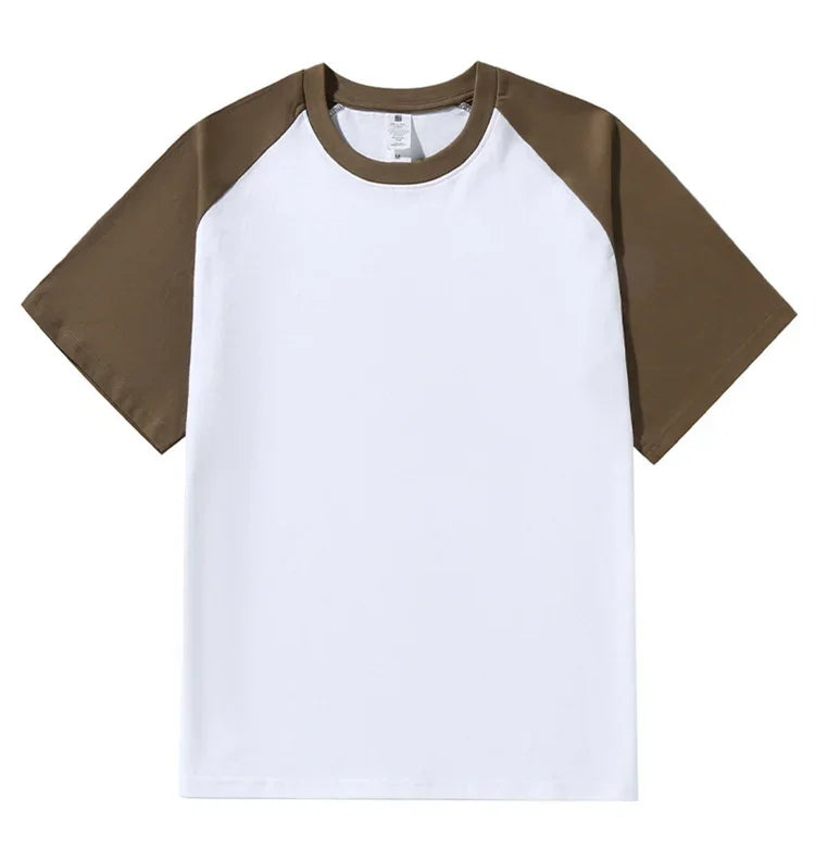 Brand New 220g Men's T-shirts Heavy-Duty Pure Cotton Shoulder-Plugged Short-Sleeved Men T Shirt Color Bottoming Man Tee Shirt