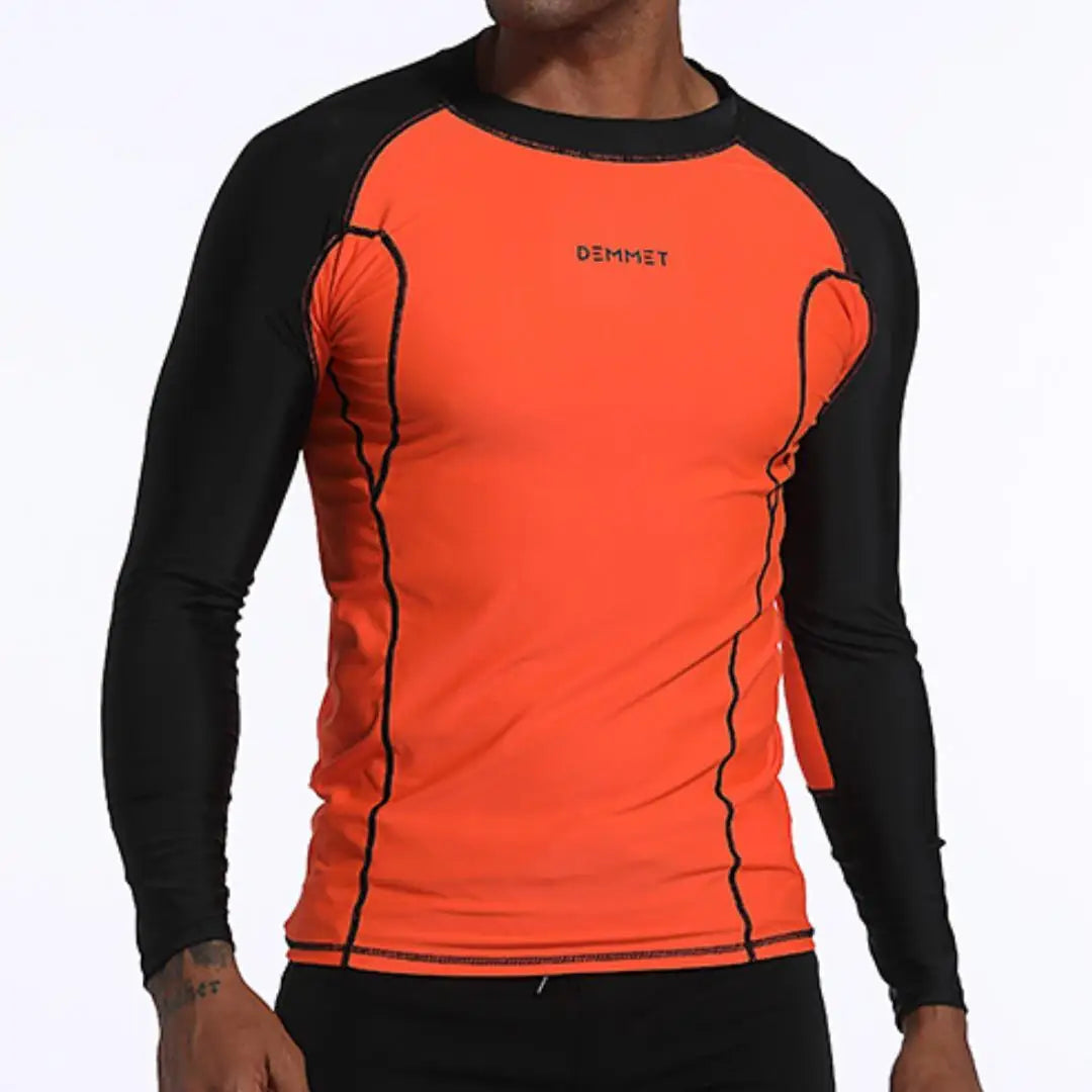 HOT Men Swimsuit Swimming T-shirt Beach UV Protection Swimwear Rash Guard Long Sleeve Surfing Diving Swimsuit Surf T-shirt 6XL