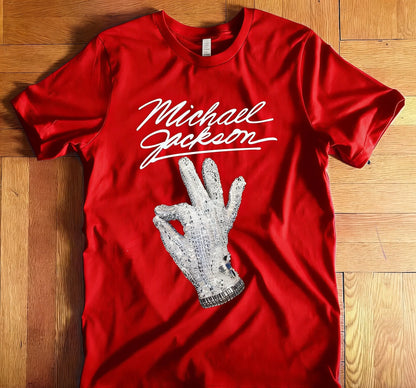 2026 New Michael Jackson Stage Glove Print T-Shirt - Pure Cotton Short-Sleeved T-Shirt - High-Quality Streetwear Summer