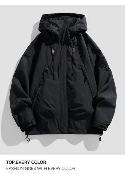 Spring Autumn Men's Jacket Casual Hooded Windproof Outwear Camping Hiking Climbing Outdoor Jackets Male Trendy Streetwear