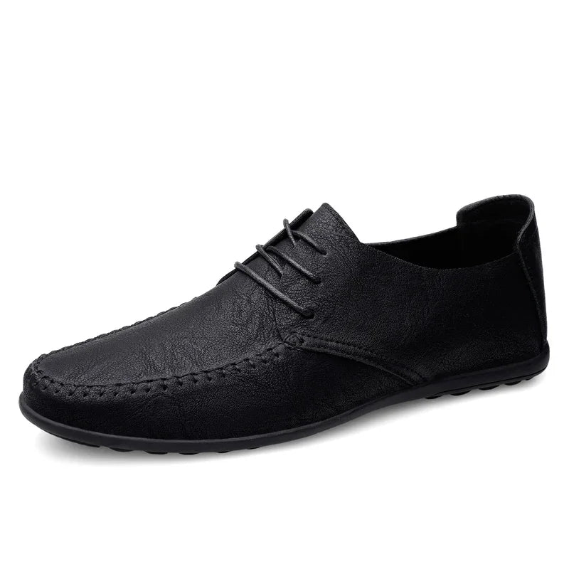 Leather Men Shoes Fashion Formal Mens Shoes Moccasins Italian Breathable Male Driving Shoes Black Plus Size Zapatos Para Hombres