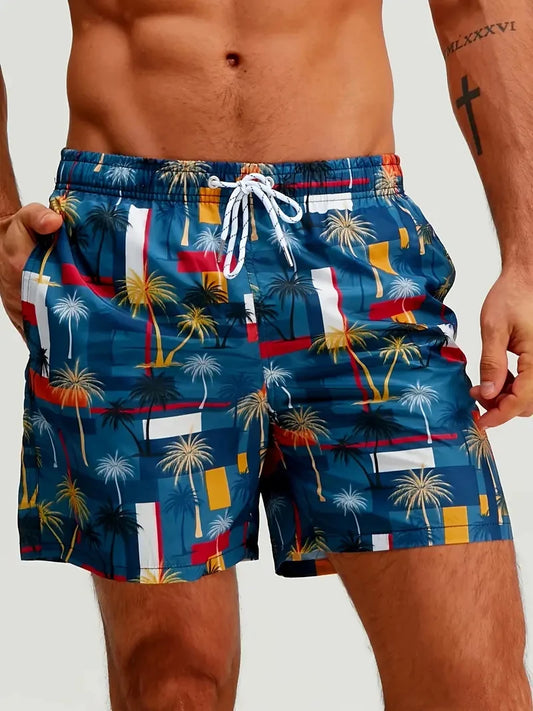 2025 New Men Shorts Beach Shorts Quick Drying 3D Print Retro Flower Pattern Beach Shorts Harajuku Casual Unisex Swimming Trunks