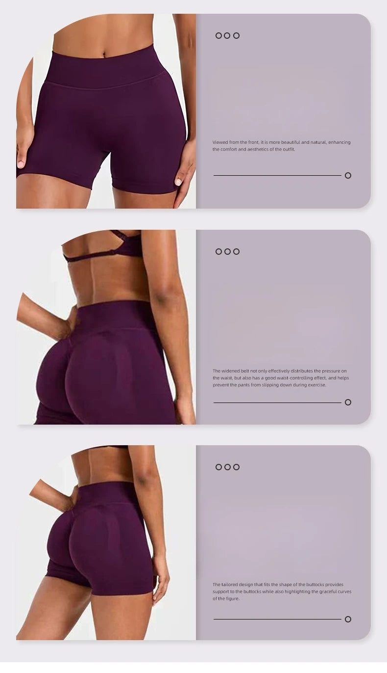 New High Stretchy Yoga Shorts Women Seamless Slimshorts Quick-dry Skinny Butt Liftting Fitness Running Solid Sports Leggings