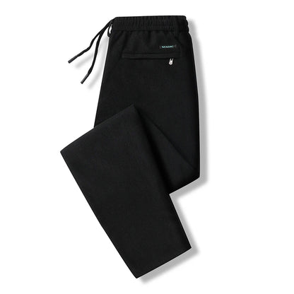 Elastic Waist Casual Pants Men Joggers Loose Fit Straight Pants Spring Autumn Male Trousers Large Size Black Grey