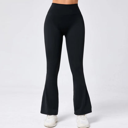 High Waist Sporty Flare Leggings Trousers Women Trends Scrunch Bum Leggings for Fitness Yoga Pants Gym Tights Push Up Red Black