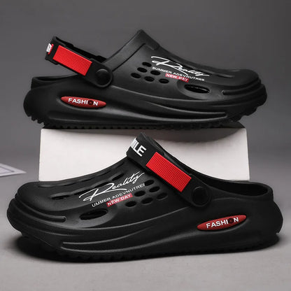 Summer  Men Clogs Slippers Soft Sole Breathable Beach Slippers Men Home Slippers Outdoor Antiskid Slippers