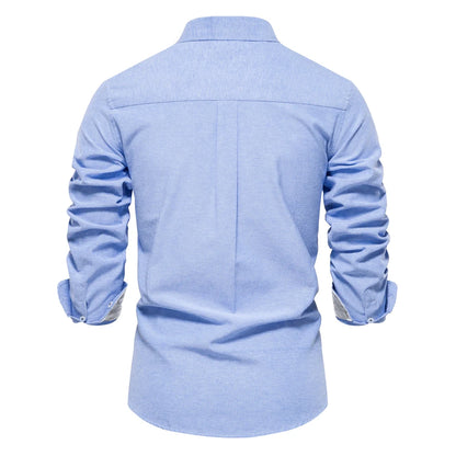 AIOPESON 2023 New Autumn Cotton Men's Oxford Shirt Long Sleeve Button Down Social Business Casual Shirts for Men