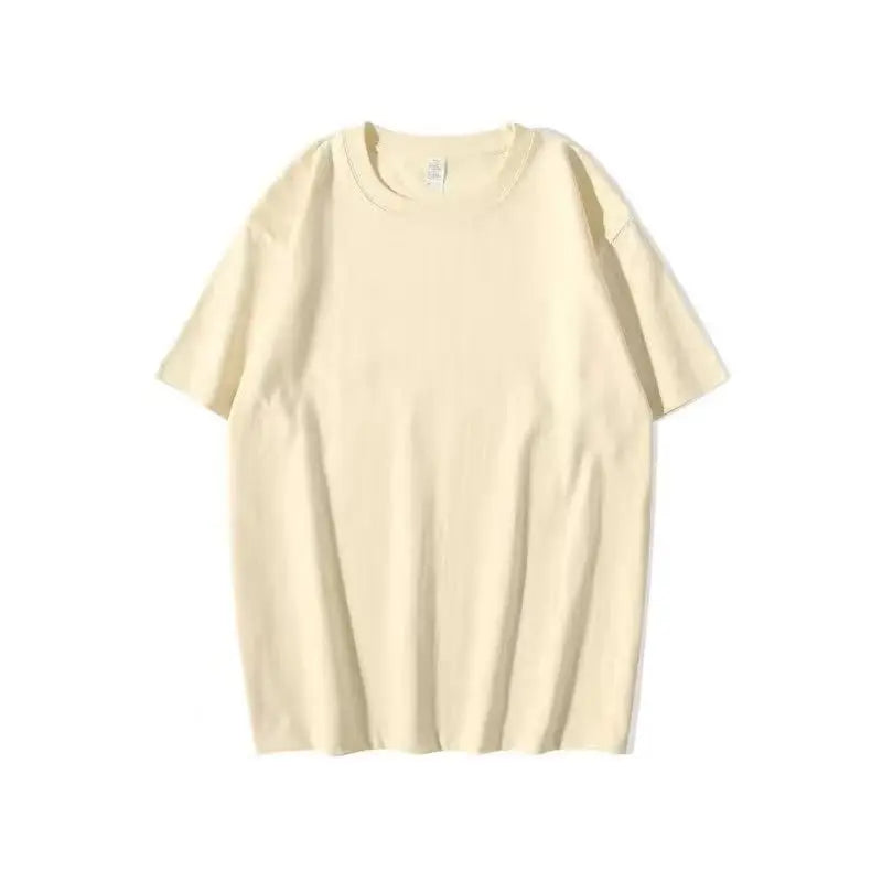 320g Cotton T Shirts Men Short Sleeved Heavyweight Summer Round Neck Loose Breathable Shirt for Men Women Basic Tees