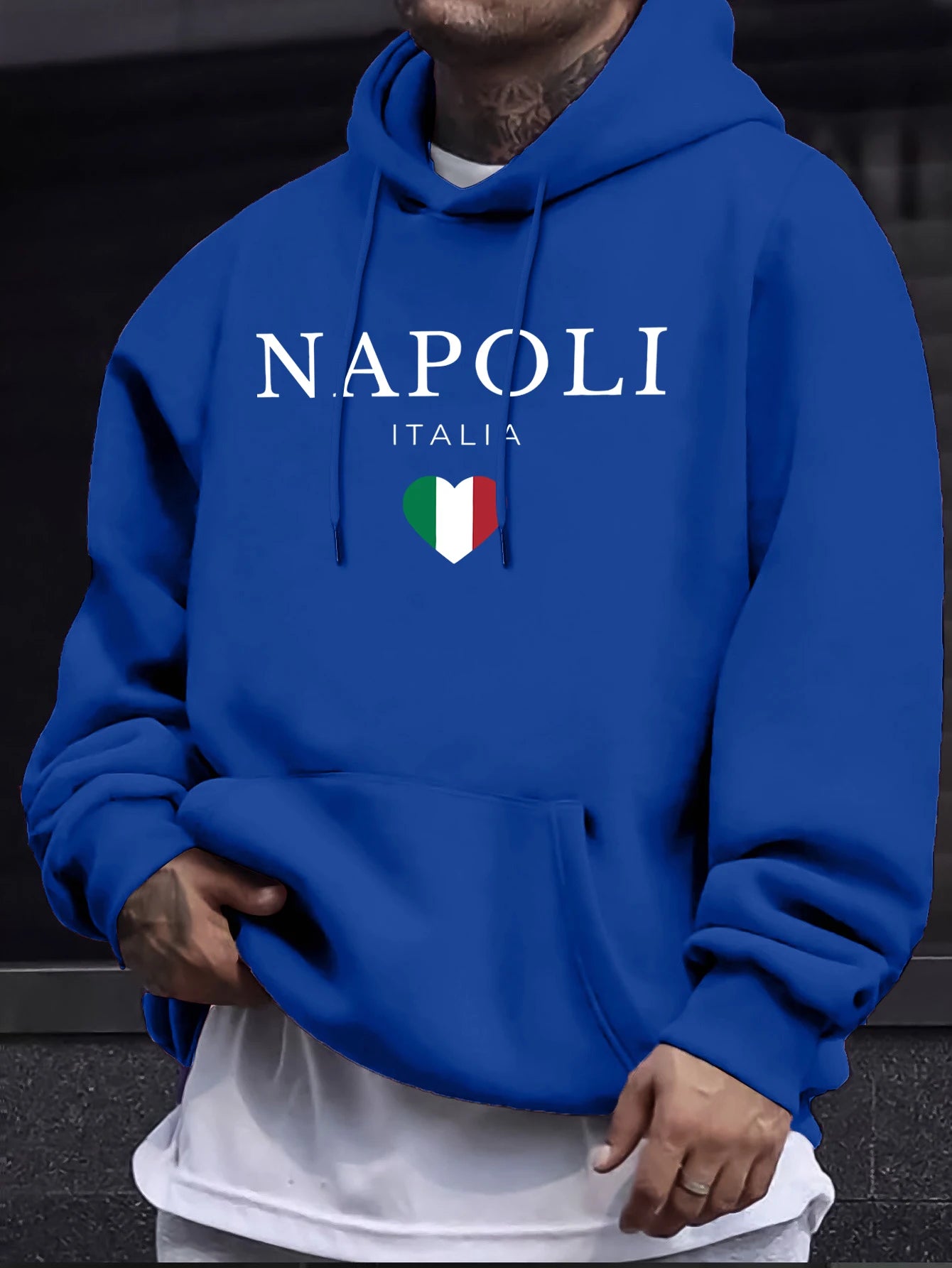 Napoli Italia Letter And Flag Print 12 Color Top Man'S Autumn Casual Pullovers Street Warm Sweatshirt All-Match Commute Hoodie