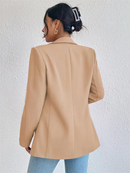 Korean Popular Pink New Outerwear Women 2024 Fashion Female Spring Jacket Casual Long Sleeve Black Blazer Coats