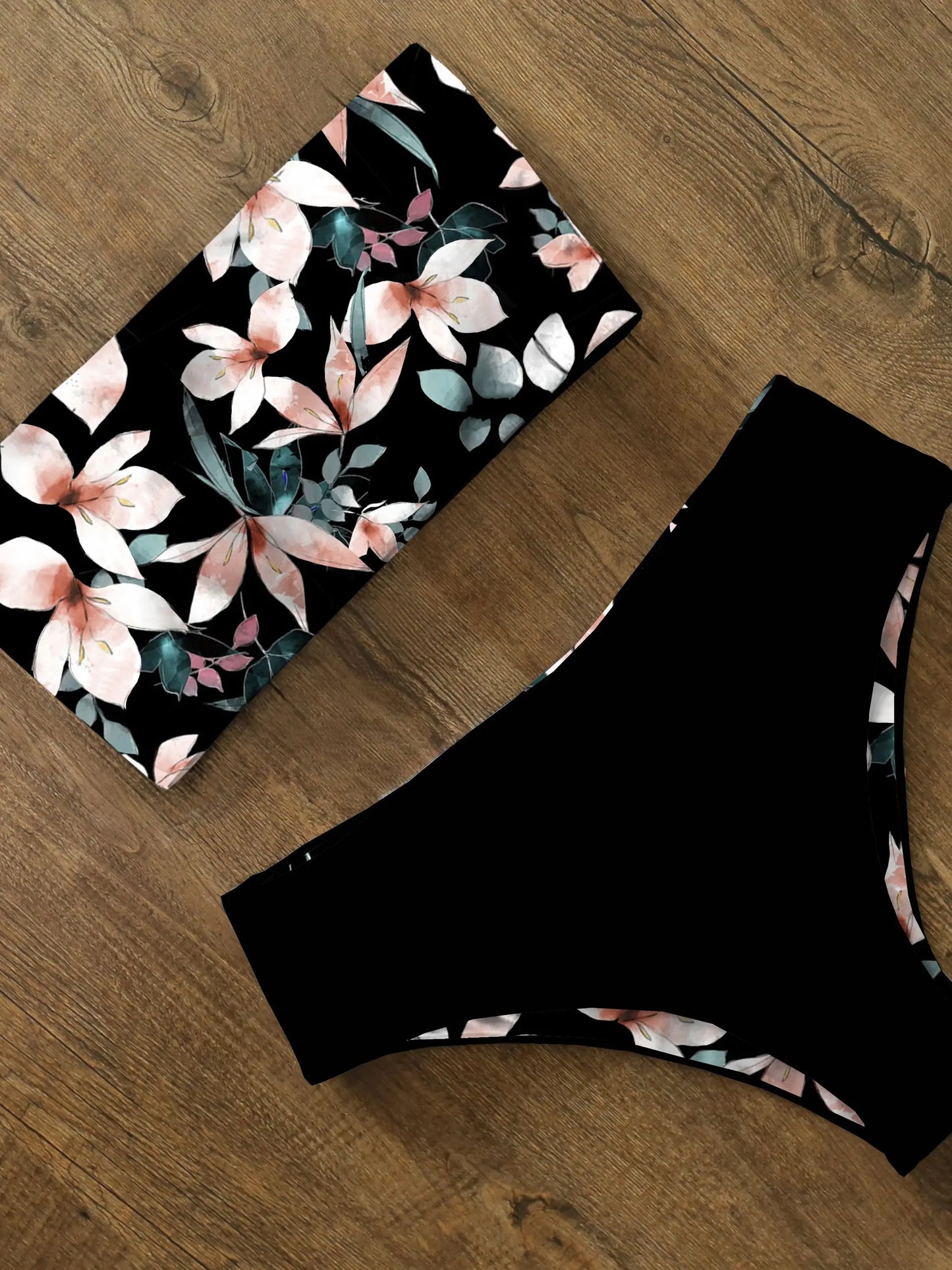 Bikini Swimwear Swimsuit Women Print High Waist Bikini Set Back Cross Bandeau Bathing Suit Female Beach Wear Biquini