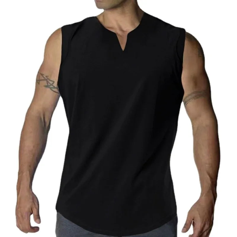 New Mens Gym Tank Tops Sleeveless Lightweight  Basic T-Shirt Oversized T Shirt