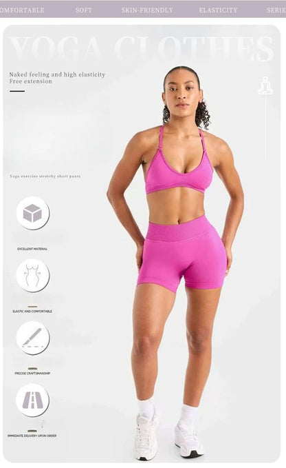 New High Stretchy Yoga Shorts Women Seamless Slimshorts Quick-dry Skinny Butt Liftting Fitness Running Solid Sports Leggings