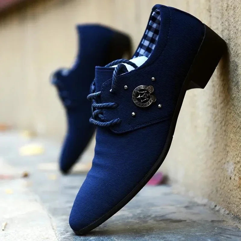 British Canvas Dress Shoes Men Autumn Fashion Business Casual Shoes Office Shoes for Man Cloth Formal Shoe Zapatos Para Hombre