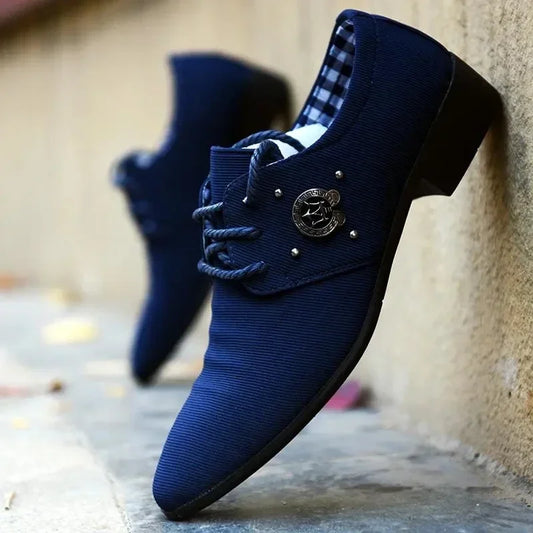 British Canvas Dress Shoes Men Autumn Fashion Business Casual Shoes Office Shoes for Man Cloth Formal Shoe Zapatos Para Hombre