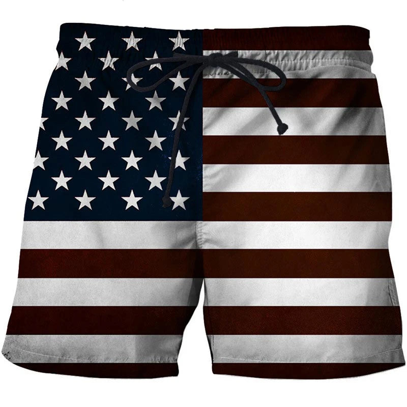 USA UK National Flag Graphic Men Board Shorts 3D Printed Short Pants Casual Hawaii Surf Swim Trunks Bikini Sunny Beach Swimsuit
