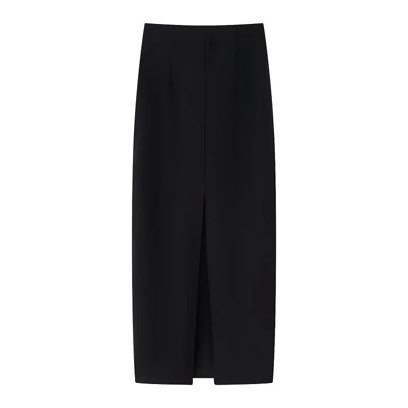 HXAO Skirt 2 Piece Set Halter Crop Top Women Long Skirt Outfit Ruched Tight Pencil Skirt And Top Two Piece Set Summer Set 088