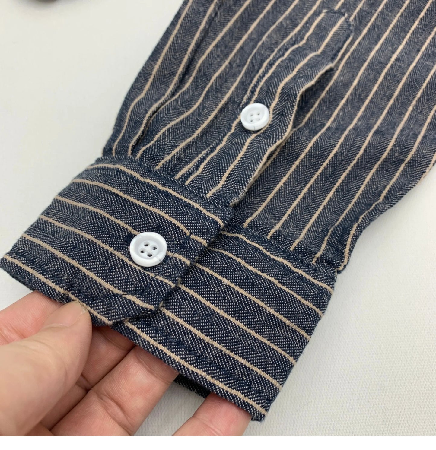 55% Linen 45% Cotton Vintage Striped Shirts for Men American Casual Retro Loose Blouses 2024 Spring Autumn Long Sleeve Male Tops