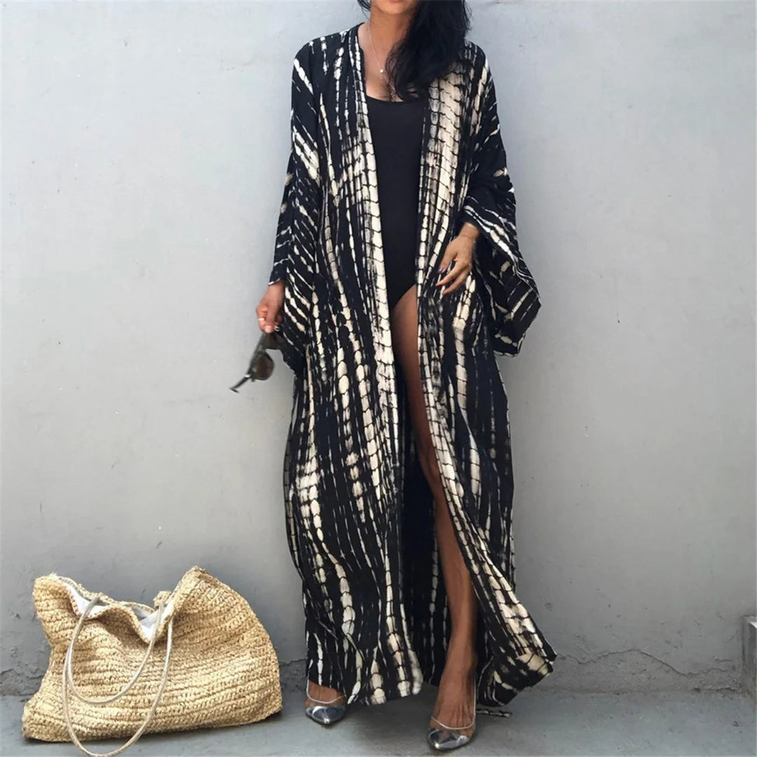 New 11 Colors Printed Long Sleeve With Belt Tunic Beach Cover Up Cover-ups Beach Dress Beach Wear Beachwear Female Women V4521