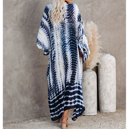 New 11 Colors Printed Long Sleeve With Belt Tunic Beach Cover Up Cover-ups Beach Dress Beach Wear Beachwear Female Women V4521